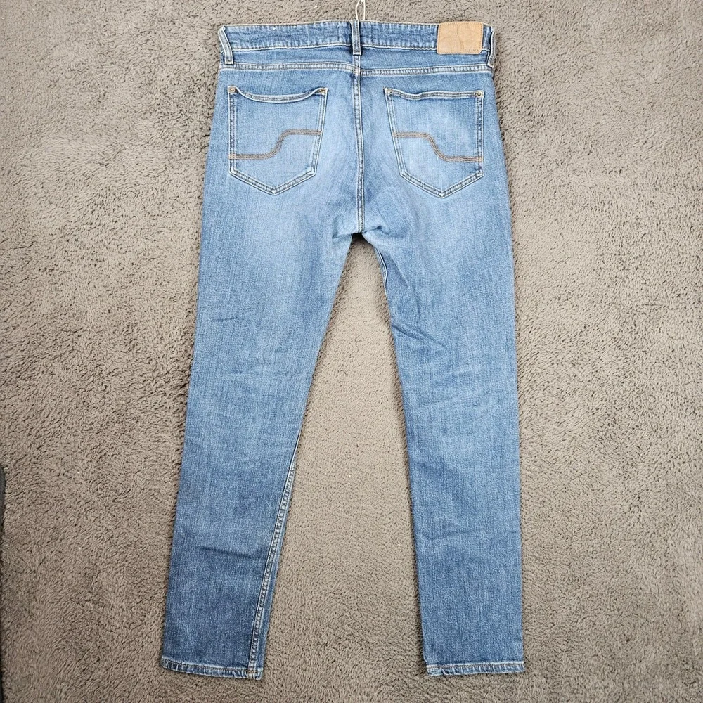 Fat Face UK Mens Slim Eco Denim Jeans Light Wash Blue Size 34L 34x32